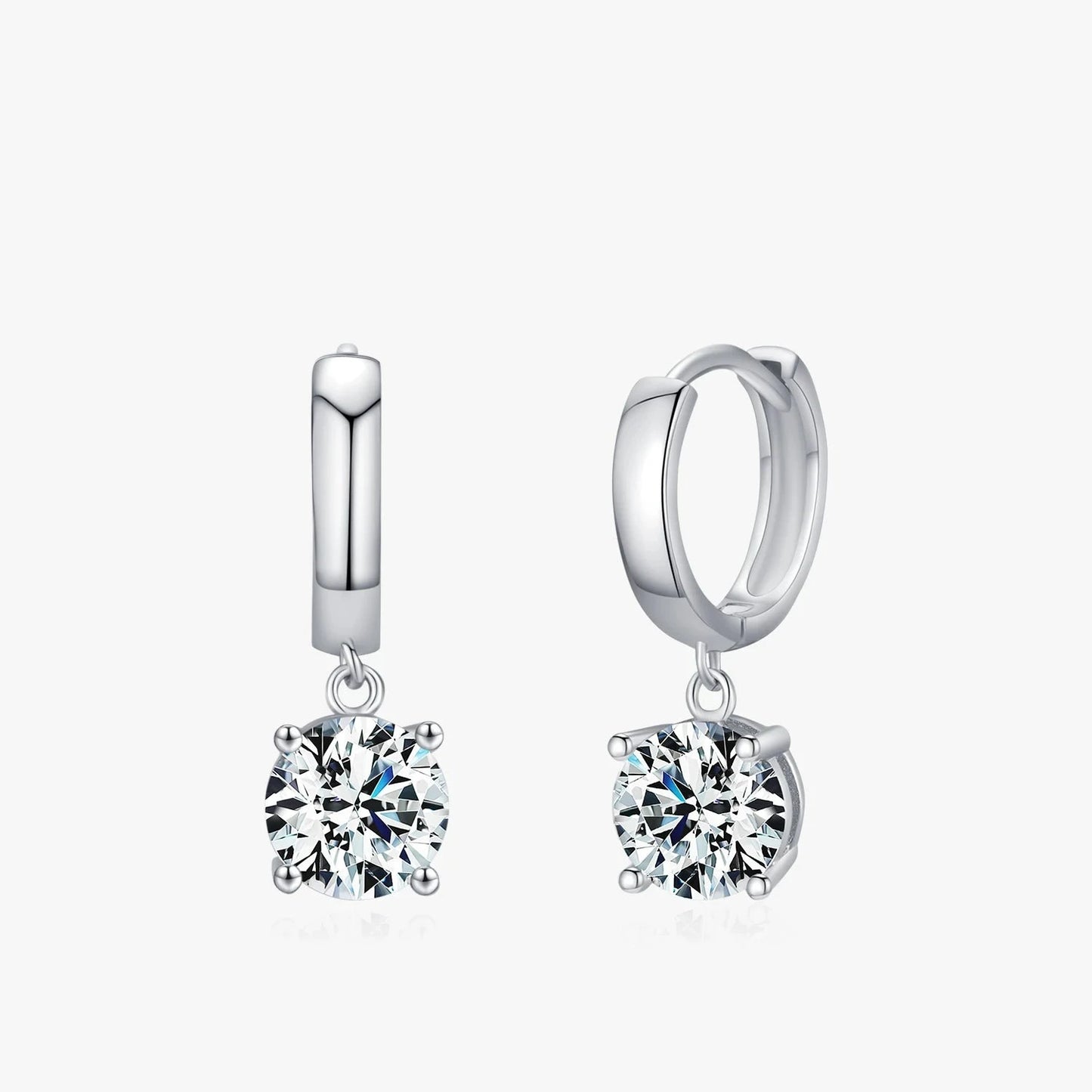 Moissanite Hoop Earrings Lab Created Diamond