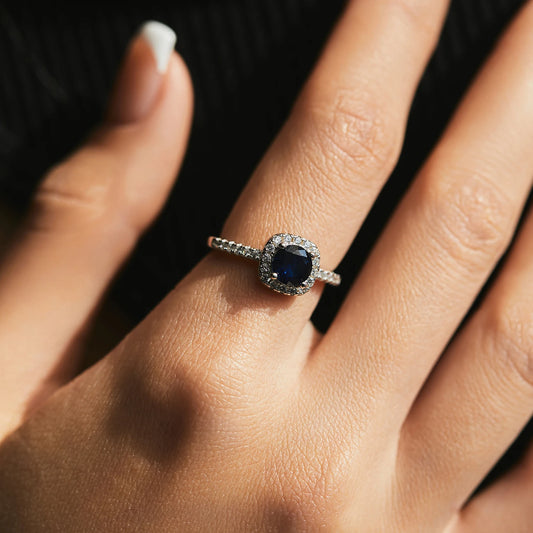 Artistic Sparkling Blue Ring