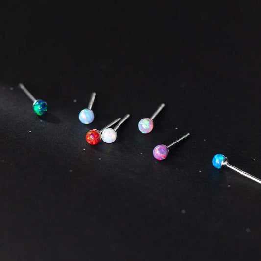 Tiny Opal Stud Earrings