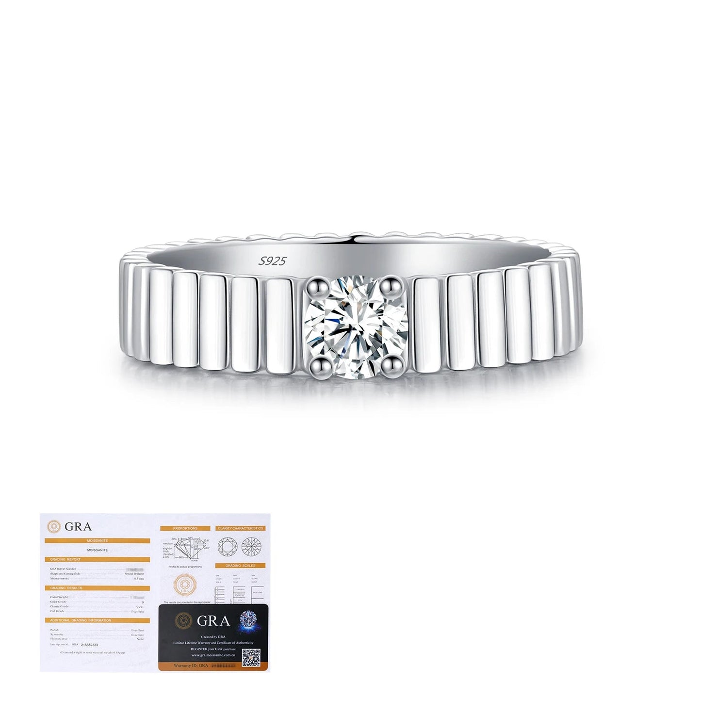 Wide Eternal D Color Moissanite Ring
