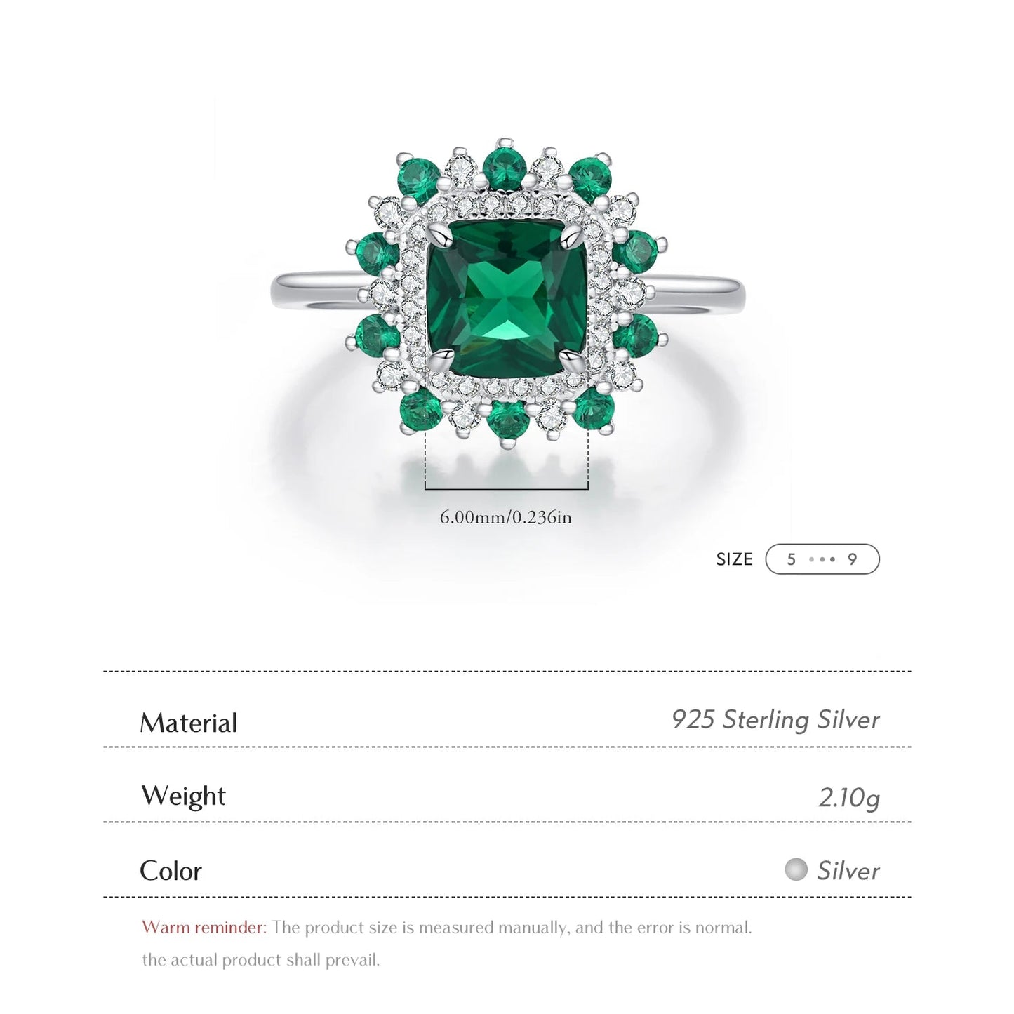 Square Corolla Green Rings