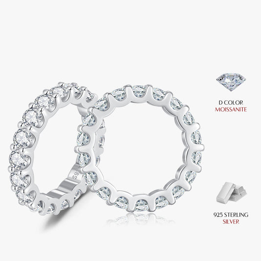 Moissanite Dazzling Round Eternity Band Ring