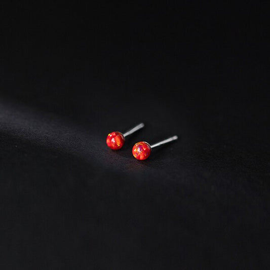 Tiny Opal Stud Earrings