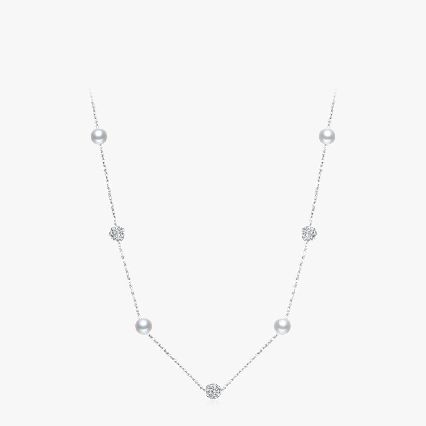 Beads & Pearl Chain Necklace