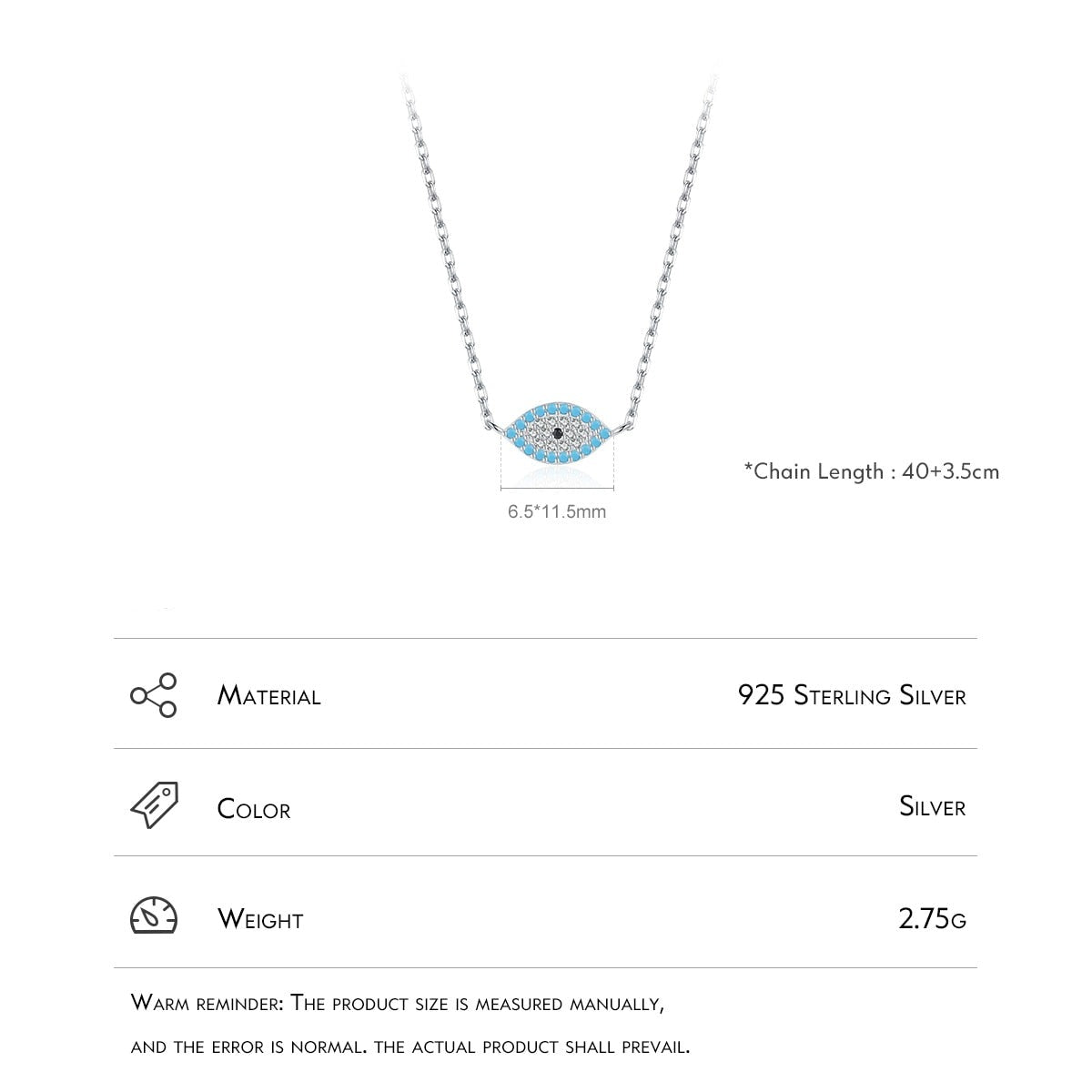 Natural Stones Blue Turquoise Eye Necklace