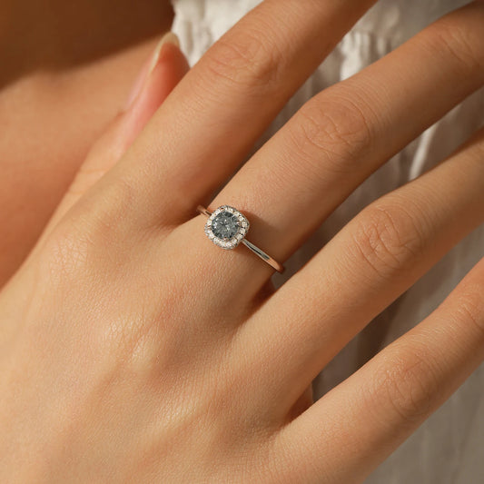 Gray Moissanite Ring