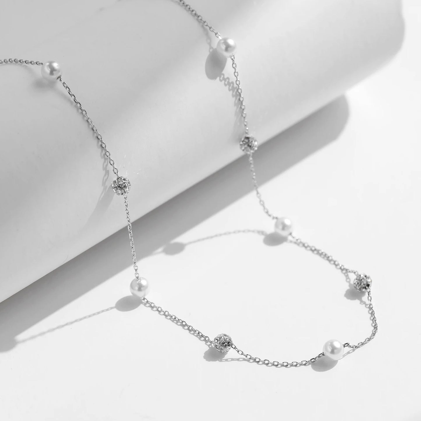 Beads & Pearl Chain Necklace