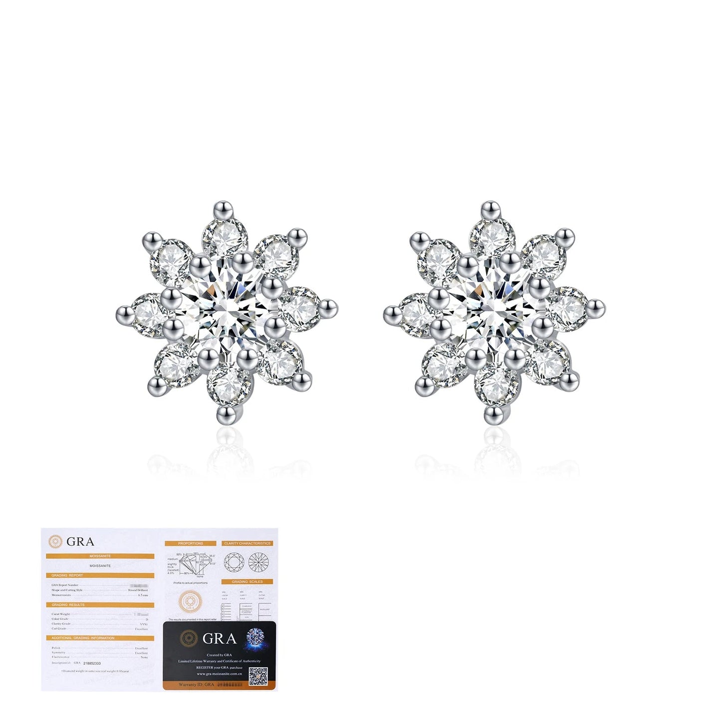 Classic Flowers Moissanite Stud Earrings