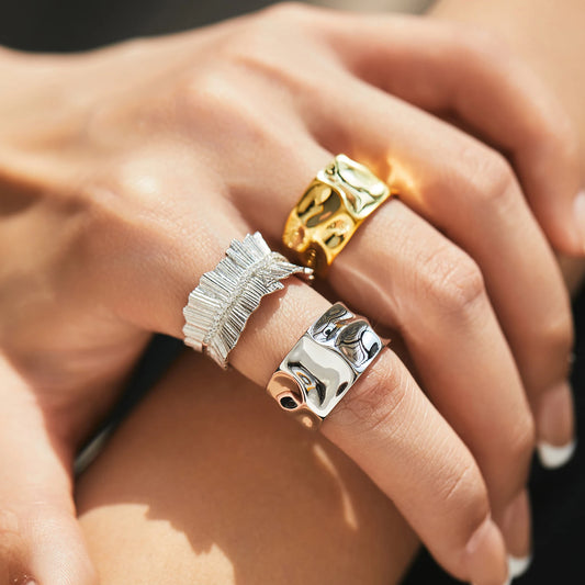 8 Styles Geometric Texture Irregular Finger Rings