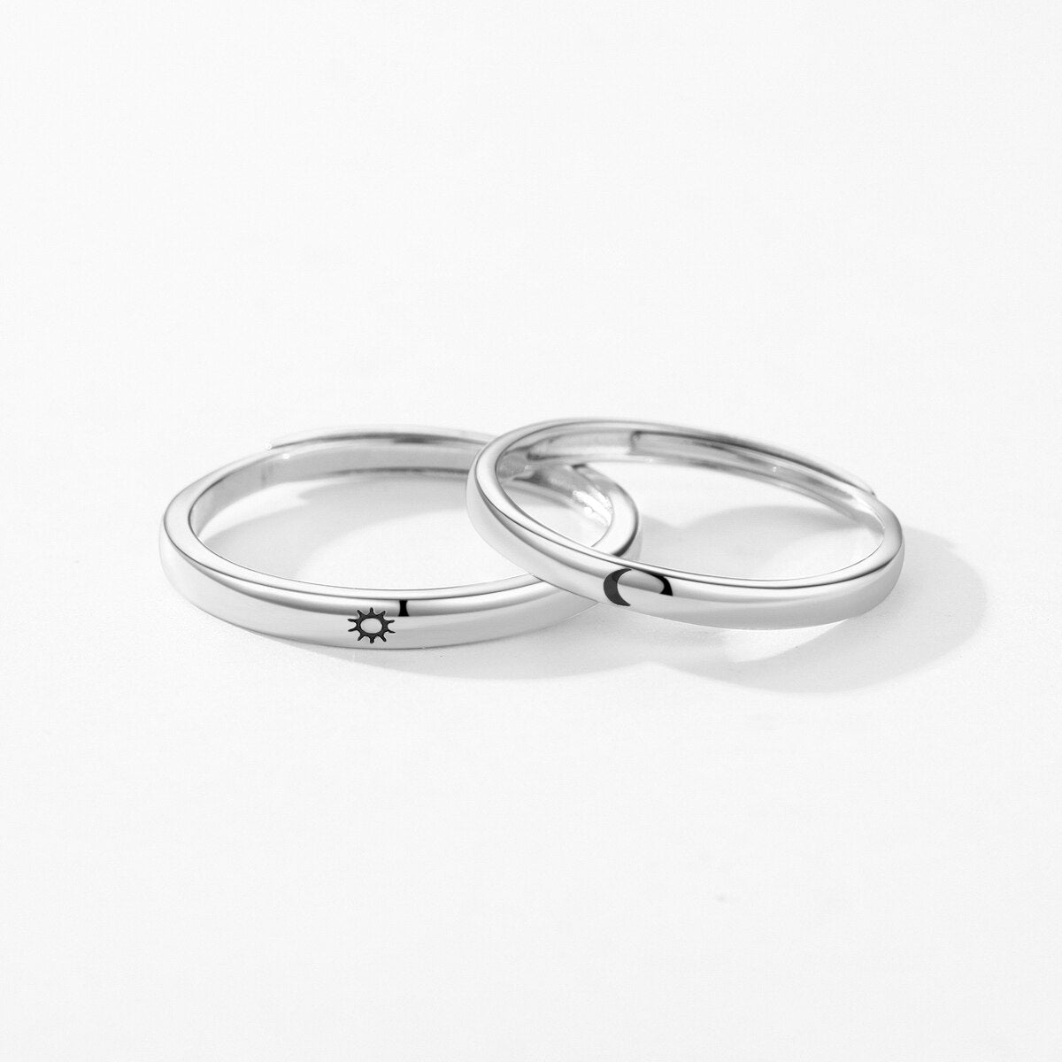 Romantic Moon Sun Rings For Couple
