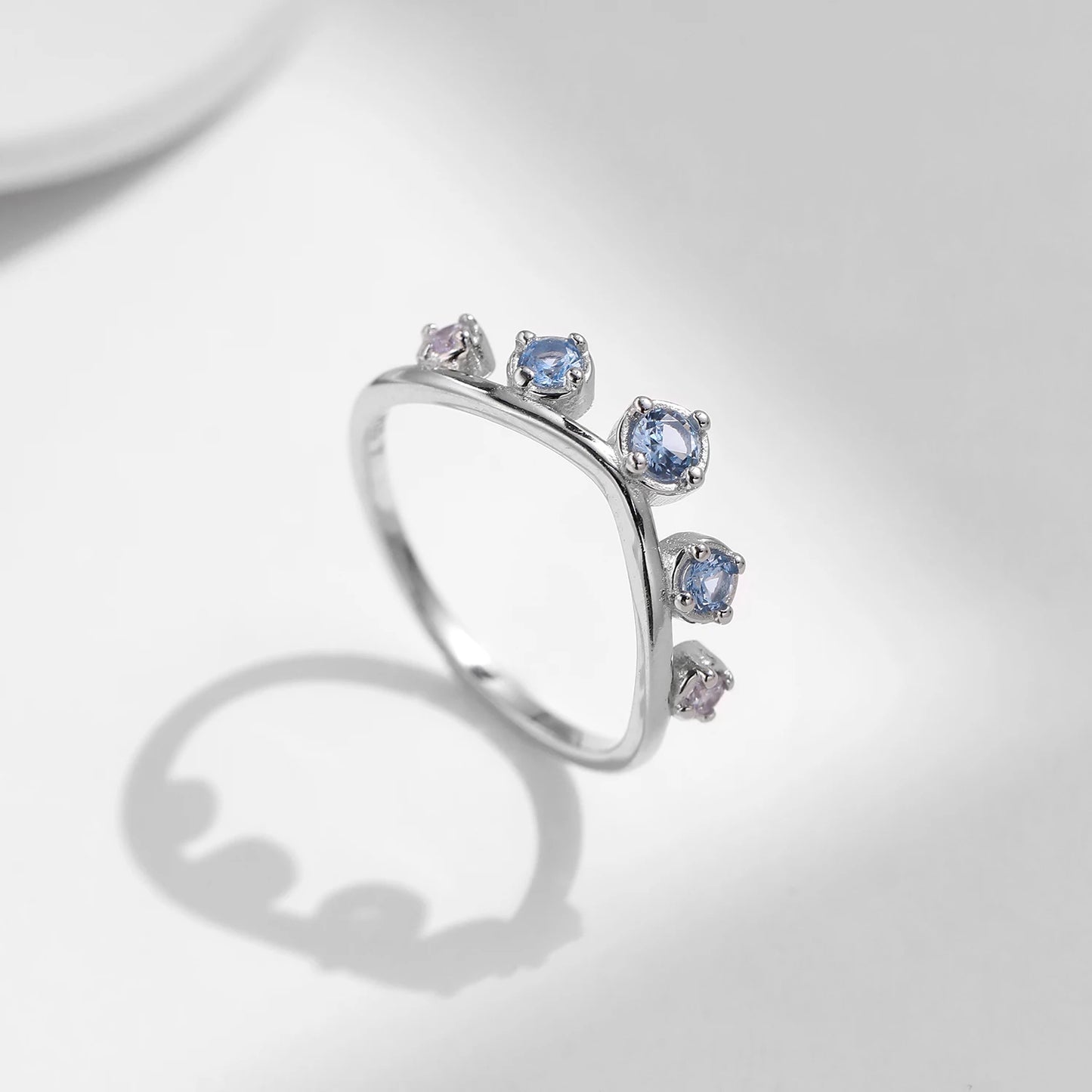 Light Blue Crown Ring
