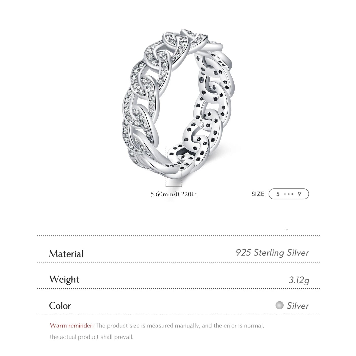 Silver Sparkle Lock Eternity Band Ring