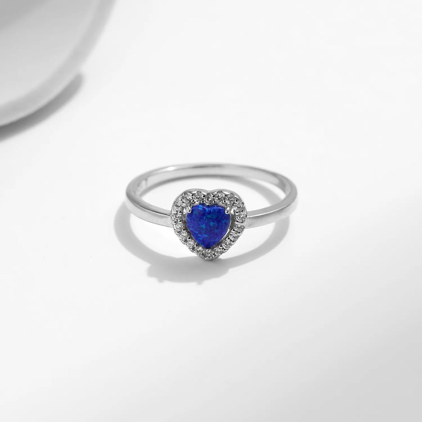 Blue Heart Opal Ring
