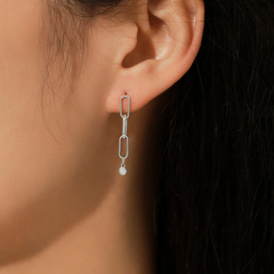 VVS1 Clarity D Color Moissanite Link Chain Earrings