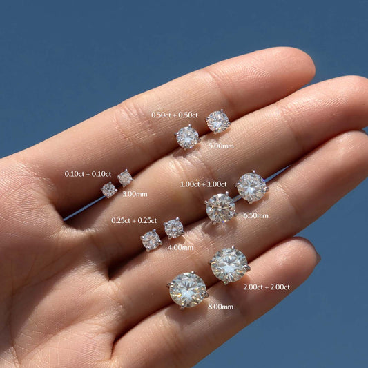 5 Sizes Moissanite Earrings