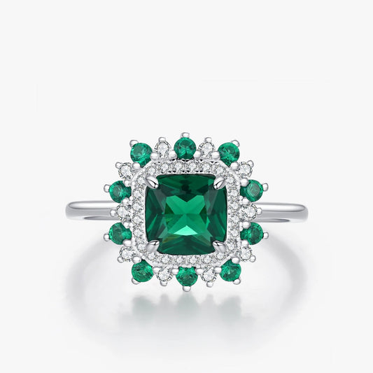 Square Corolla Green Rings