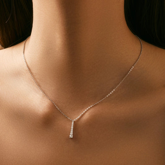 Minimalist D Color Moissanite Lab Diamond Necklace