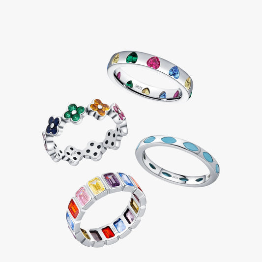 Leaf, Clover, Heart & Eternity Stackable Ring
