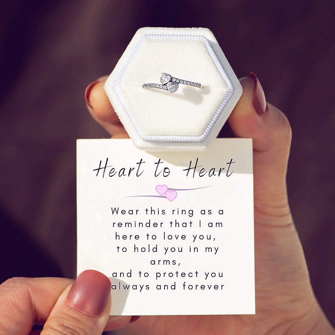 Heart to Heart Ring (Comes with a Card Love letter)