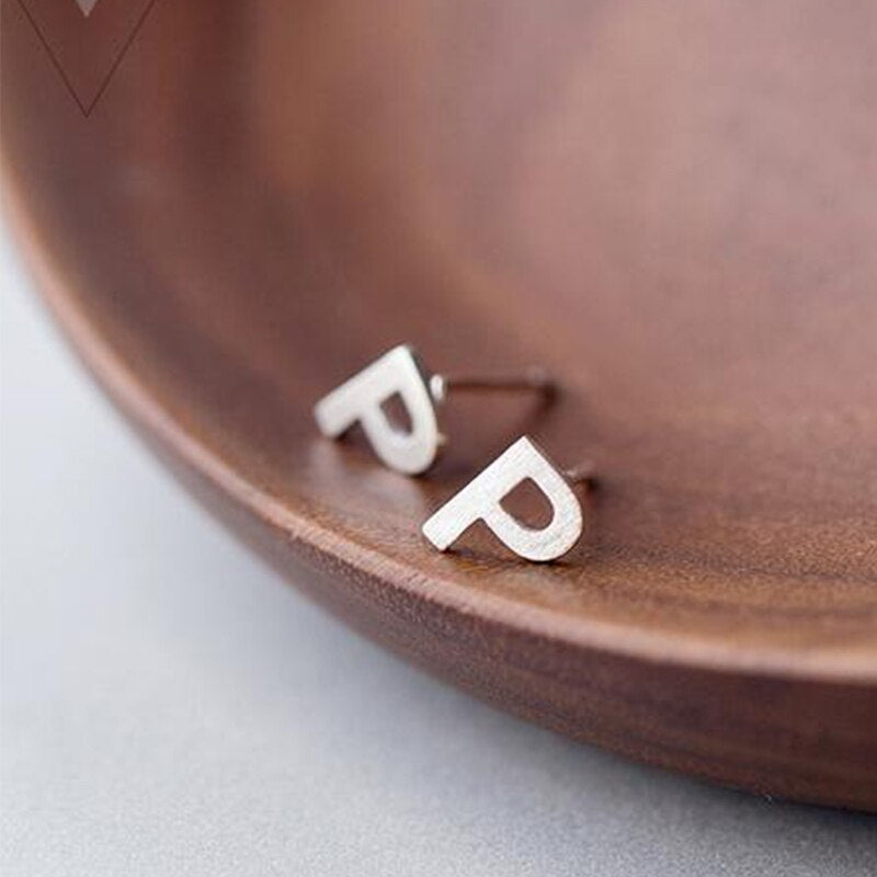 A-Z Letter Stud Earrings - RawaJewels