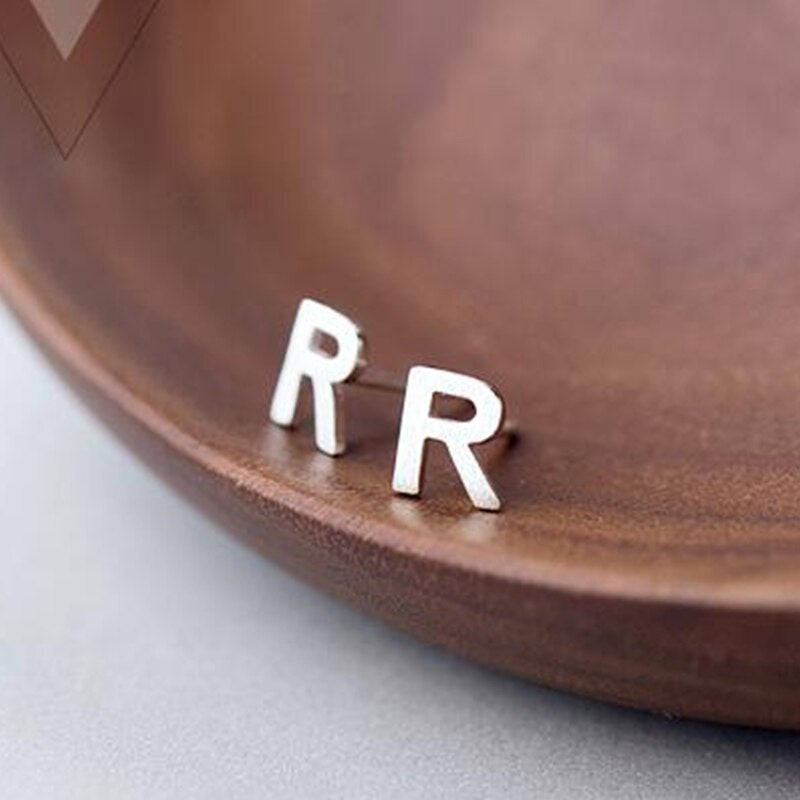 A-Z Letter Stud Earrings - RawaJewels