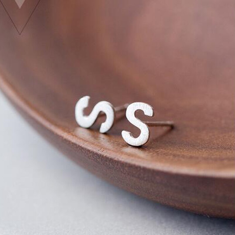 A-Z Letter Stud Earrings - RawaJewels