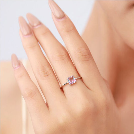 Square Candy Tourmaline Ring - RawaJewels