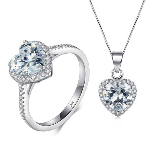 The Heart Ring & Necklace Jewelry Set - RawaJewels