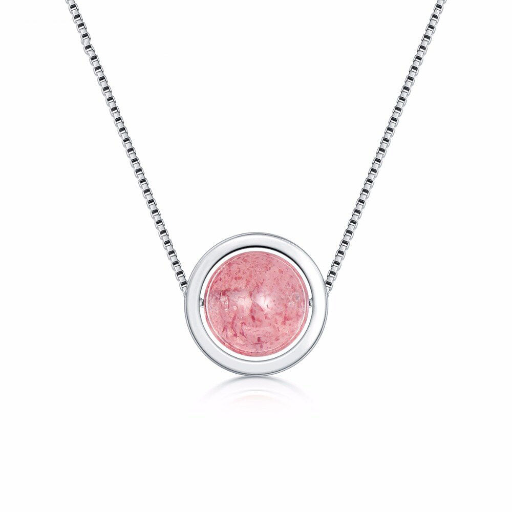Natural Crystal Strawberry Necklace - RawaJewels