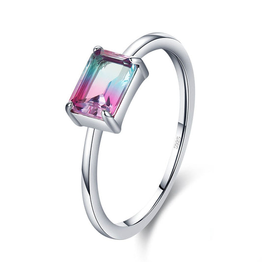 Rectangle Candy Tourmaline Ring - RawaJewels