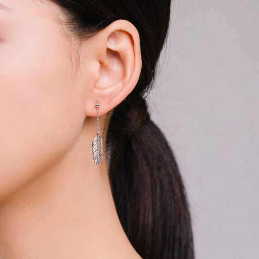 Swing Feather Drop Earrings - RawaJewels