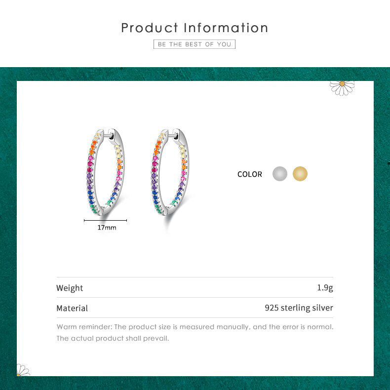 Rainbow Sparkling Hoop Earrings - RawaJewels