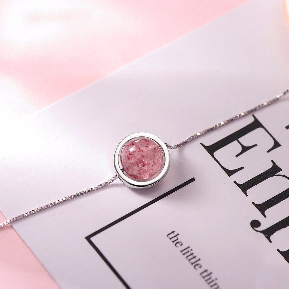 Natural Crystal Strawberry Necklace - RawaJewels