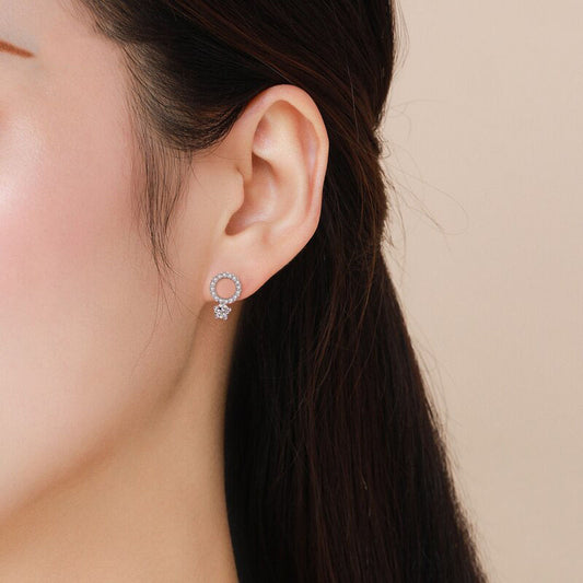 Sparkling Circle Stud Earrings - RawaJewels