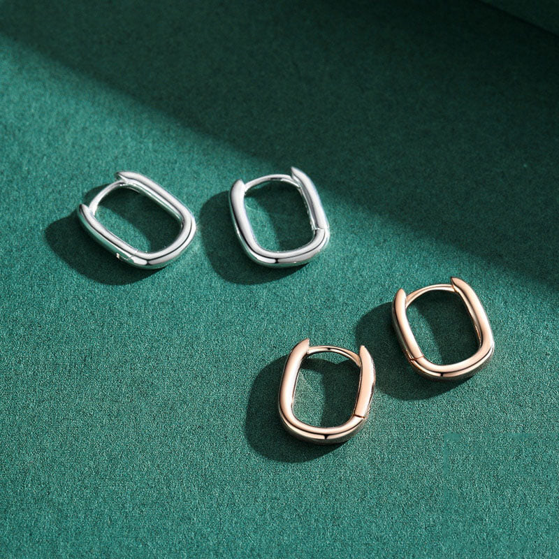 Oval Charm Hoop Earrings - RawaJewels