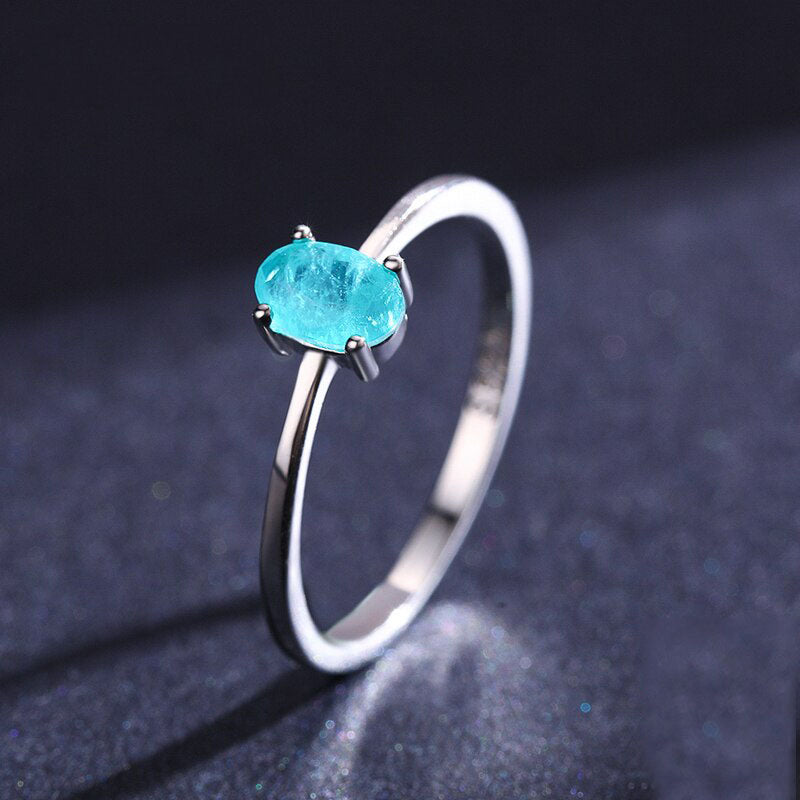 Blue Oval Paraiba Tourmaline Ring - RawaJewels