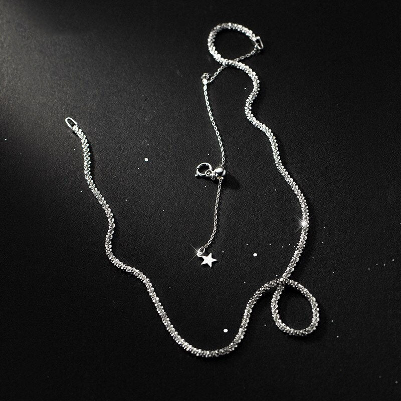 Shiny Silver Necklace - RawaJewels