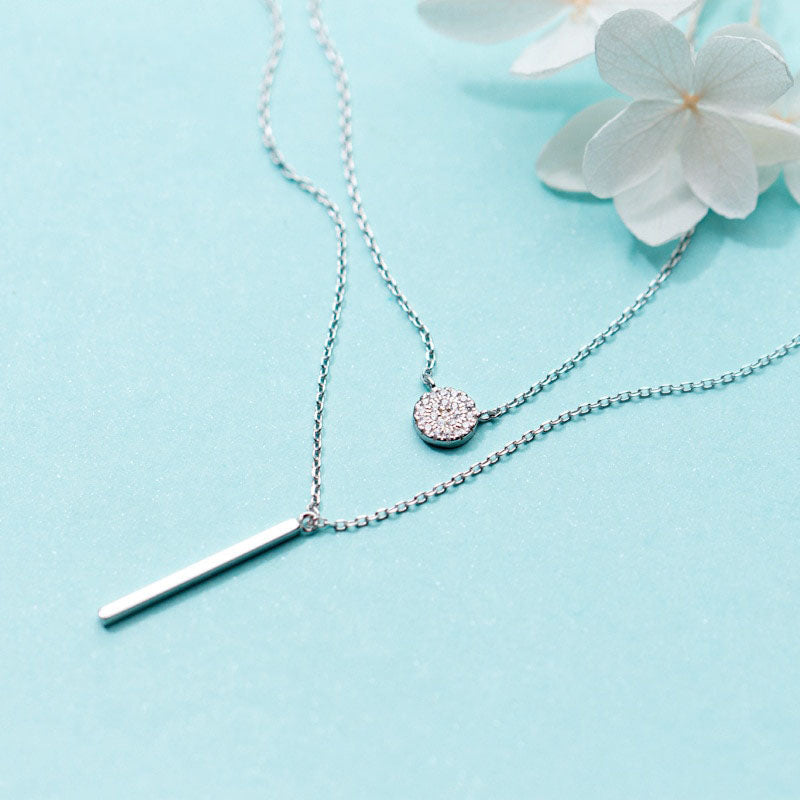 Circle Line Silver Necklace - RawaJewels