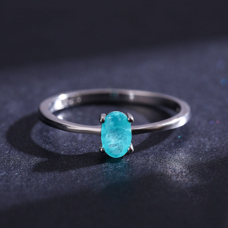 Blue Oval Paraiba Tourmaline Ring - RawaJewels