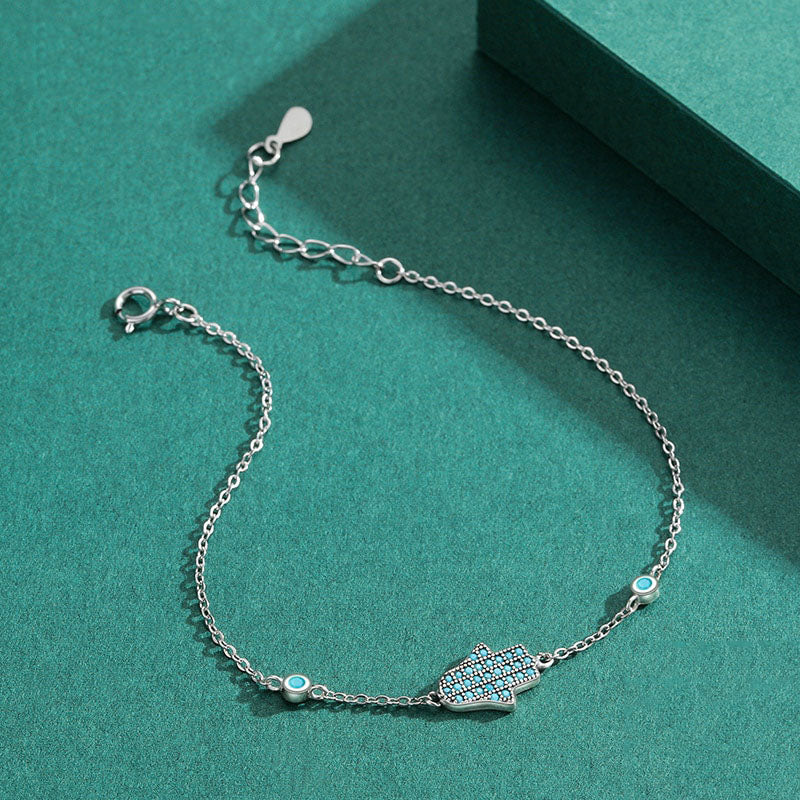 Cute Hand Natural Turquoise Bracelet - RawaJewels