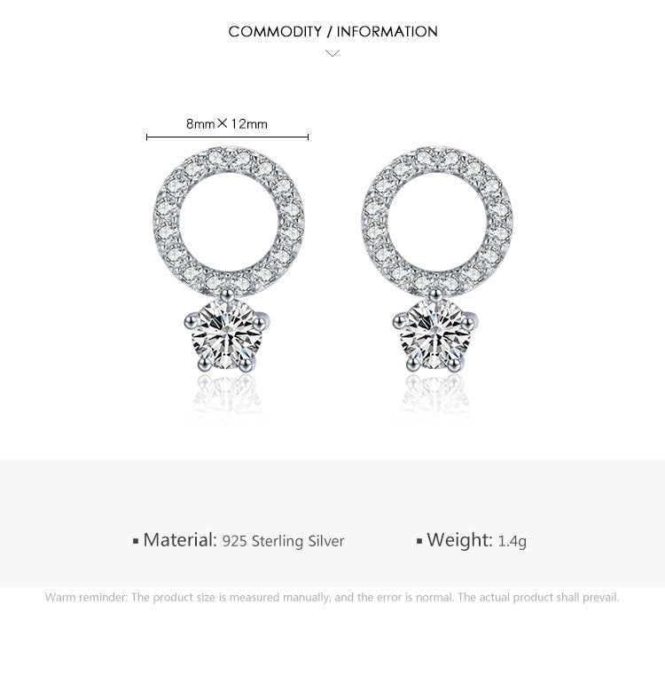 Sparkling Circle Stud Earrings - RawaJewels