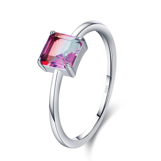 Square Candy Tourmaline Ring - RawaJewels