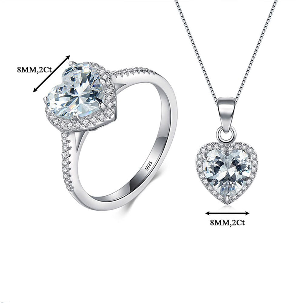 The Heart Ring & Necklace Jewelry Set - RawaJewels