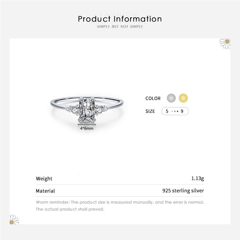 Rectangle Dazzling Ring - RawaJewels