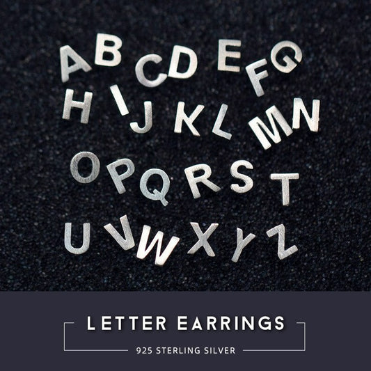 A-Z Letter Stud Earrings - RawaJewels