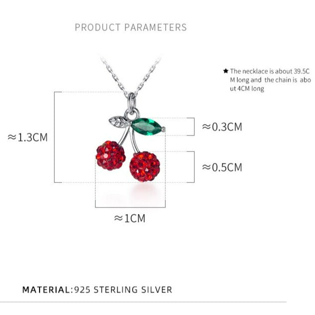 Red Crystal Cherry Necklace