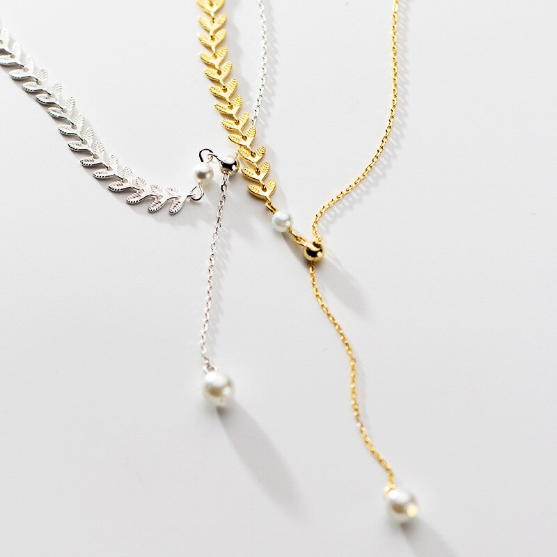 Leaf Pearl Necklace - RawaJewels