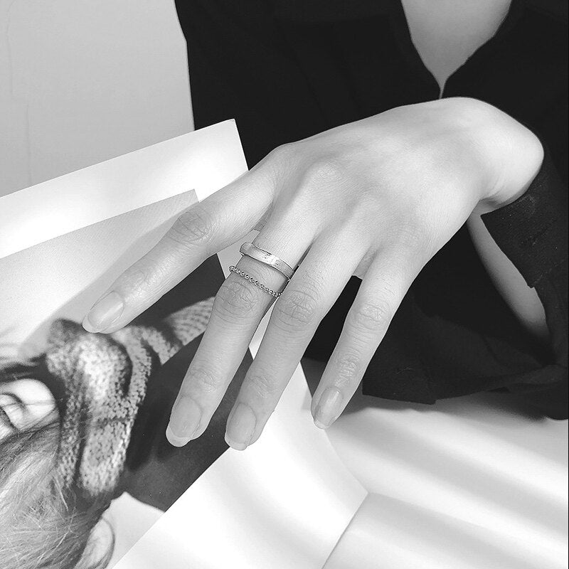 Line Chain Double Circle Ring