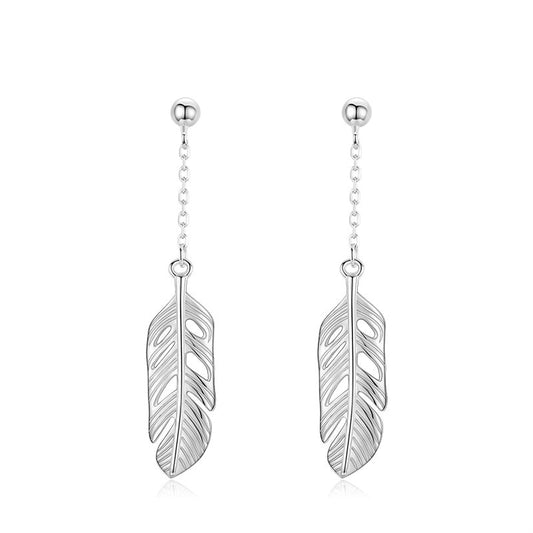 Swing Feather Drop Earrings - RawaJewels