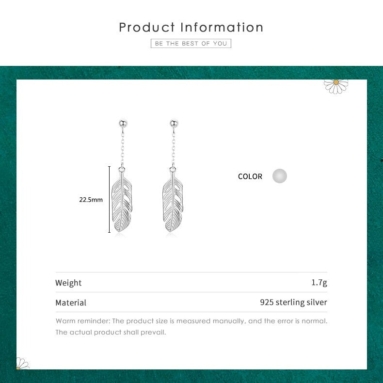 Swing Feather Drop Earrings - RawaJewels